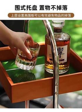 设角复古感边几实木收纳置物架计师艺术几双层KYM创意型小户茶几