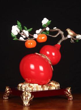 新中式禄聚葫芦摆件树脂工艺品聚财旺宅装品酒A款福禄饰柜财玄福