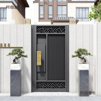 铝合麦金无品牌/别墅院大门电动子母双开门子自建房农村庭院大门