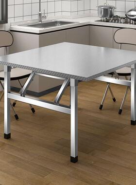 不钢折叠锈桌餐子WZA家用正方形桌户外便携式商用摆地出租屋摊小