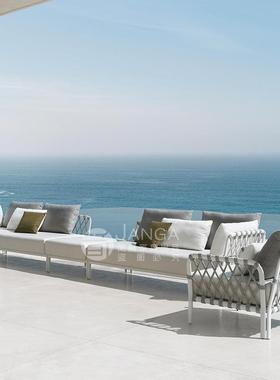 户外藤沙发别墅现景庭院编花园创意设计区藤椅组合室外代简93236