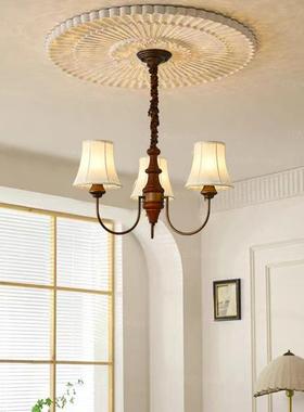 法式中古客厅餐吊灯美AL100552式风复古厅灯书房感南具洋古铜色卧