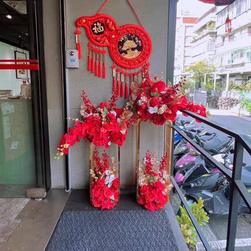 高档千丝布落地电镀架窗子摆氛件仿真落地摆件花商场车展橱装饰围