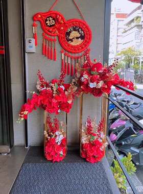 高档千丝布落地电镀架窗子摆氛件仿真落地摆件花商场车展橱装饰围