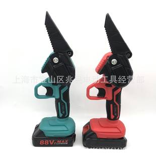 4工链寸充电无锯绳迷你电链锯木锯单手电动锯园林伐木锂电锯GFC6