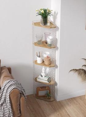 书架落地QPI物架亚克力书柜收纳简置易角多层展示三靠墙储物转角