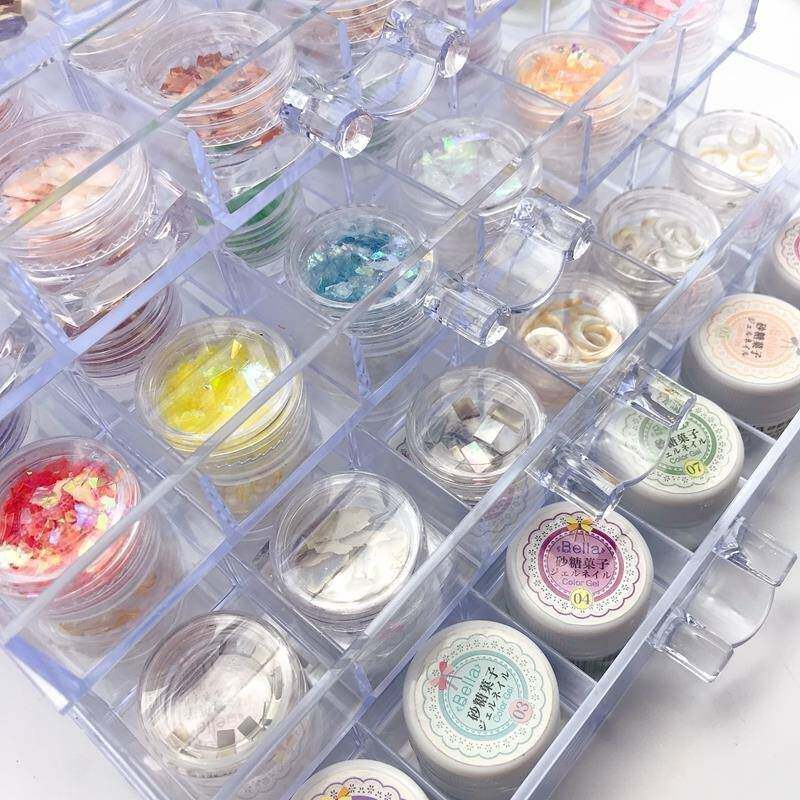 珠子甲收纳美放式钻饰品收纳柜抽屉多格亚克力透明82486专业美盒甲店