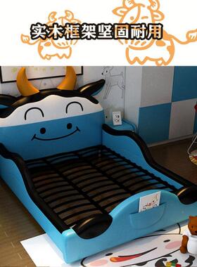 木NRK008#儿童单人床卡通带NRFK008护栏高实男孩1.2创意童床1.5F