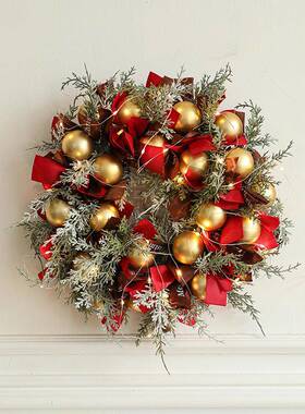 新款4饰0CM圣诞花环店红果豪华套餐门挂装藤条花圈庭酒AGHH49布置