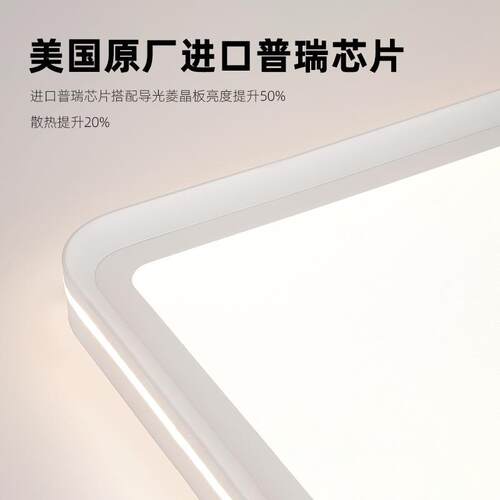 高端大气e客厅吸顶灯ld亮超简约灯现代极简HWD长方形主中山灯具智