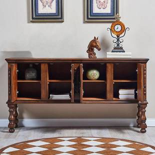 饰玄柜奢复古餐边柜美式 美玄关JZS式 柜实木门厅柜客厅轻储物柜装