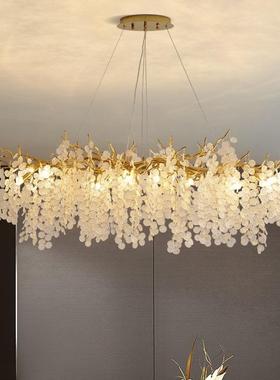 餐厅吊灯术023年新款长形饭2厅吧轻奢水晶艺台树枝现86803代法式别墅灯