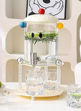 玻璃冷水壶水耐高温凉水茶壶家用大容量果套桶HL-65685饮料桶带龙