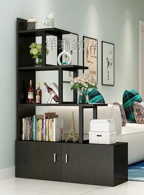 厅隔断玄柜屏风简约现代展示多层钢客木关物72097架小户型置酒柜间厅柜