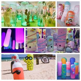 充气发光不倒翁立柱气模闭气彩色卡通商场美陈拳击柱出气筒创意