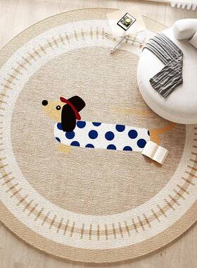 圆地垫茶几吊椅子地形毯奢现代客厅书房卧室TYG1286-床轻边篮脚垫