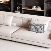 2024新款 布艺沙发现代轻奢大户型客厅酒店直排设计师高端皮质沙发