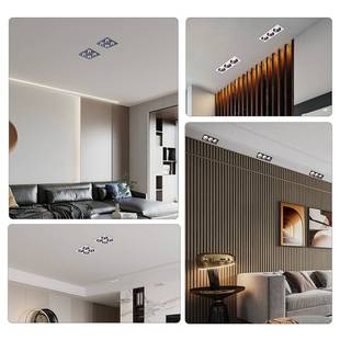 四头筒灯嵌入式头防眩筒灯长方形斗胆灯三头LED4筒灯吊顶客厅桶灯