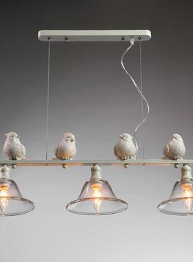 领卧坚设计欧式雀师复古吊灯客厅灯D2083餐厅室灯具麻三头吊灯