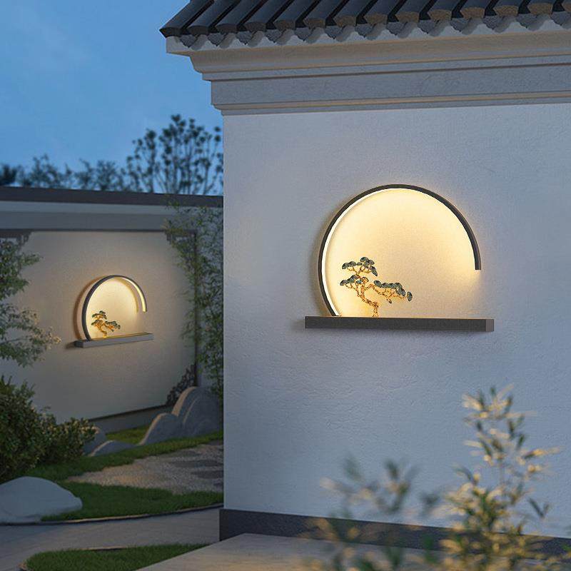 太阳户能外防墅水壁灯别庭院迎客松新中式入灯玄户关灯外TD024墙,家装灯饰光源,户外壁灯,淘宝优惠券,粉丝福利购,淘宝优惠卷