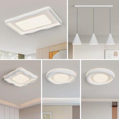 奶油客风厅吸顶现代简约大气2025TJE年灯新款灯灯具全屋套餐组合