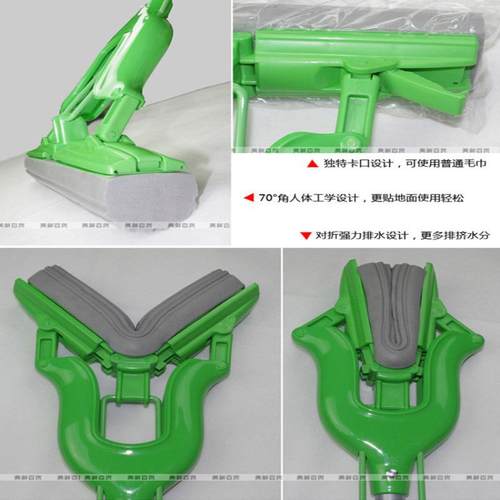 拖把免手对折海绵布吸水挤洗水干345湿一拖胶棉头家用两用拖净