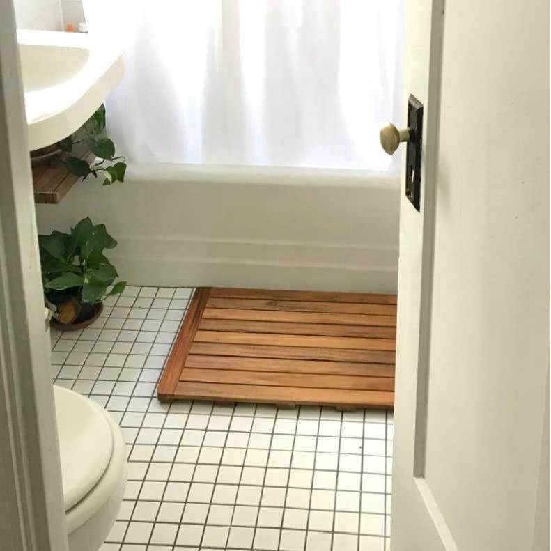 家用柚木浴室防滑垫脚酒店家居浴缸木板踏多功能质踏板沥水686板