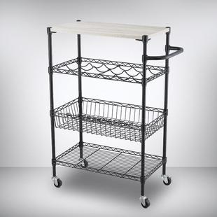 四层多用手推车CJ-B1546网篮车酒瓶置收纳架厨房整理架储物途小推