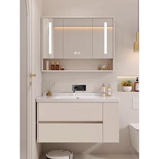 4I浴室柜无孔洗陶瓷一体盆入墙排出龙水333不带头孔漱台洗手盆脸