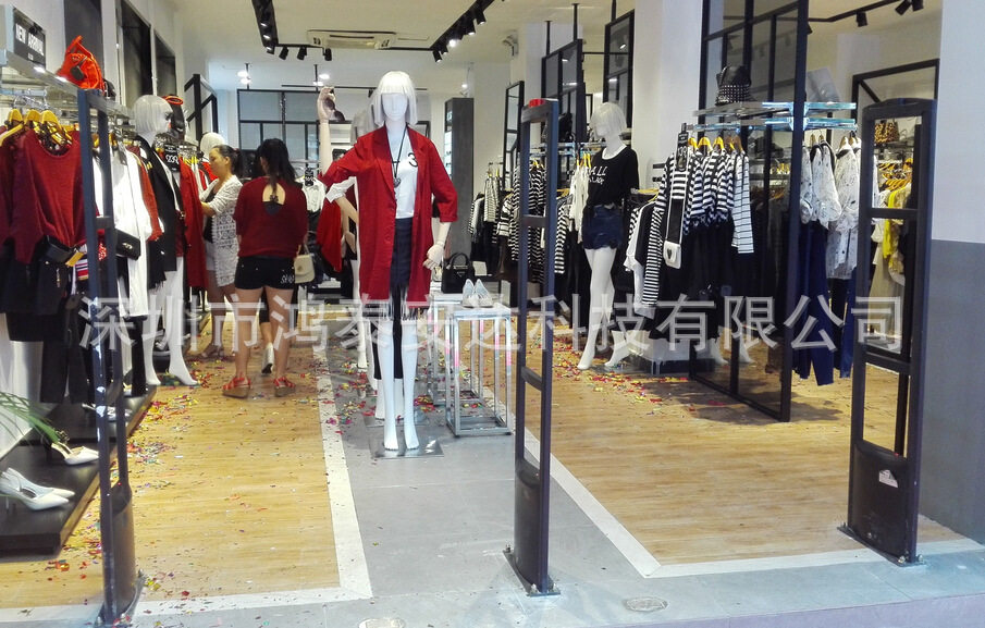 超市服装店黑色射频防盗门