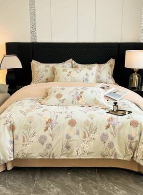 20215新款锦棉磨5毛印四花四LON件套.m床单款件套白露绿