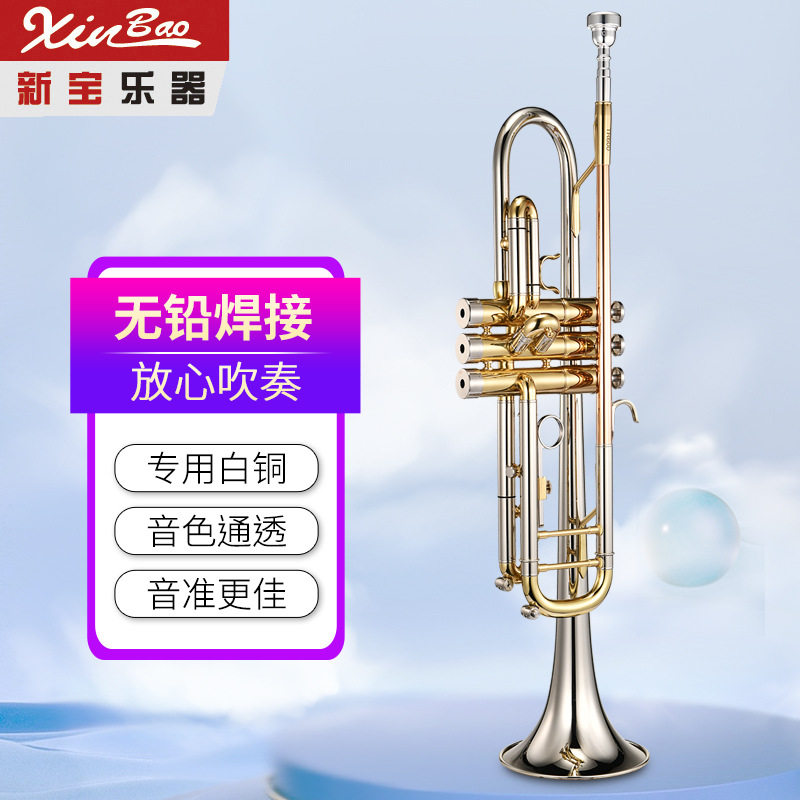 新宝降B调白铜按键小号TR600