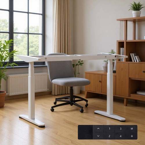 椭圆管NETT-2CF电三动升降桌架中腿新电竞桌腿电动双电式机正装节