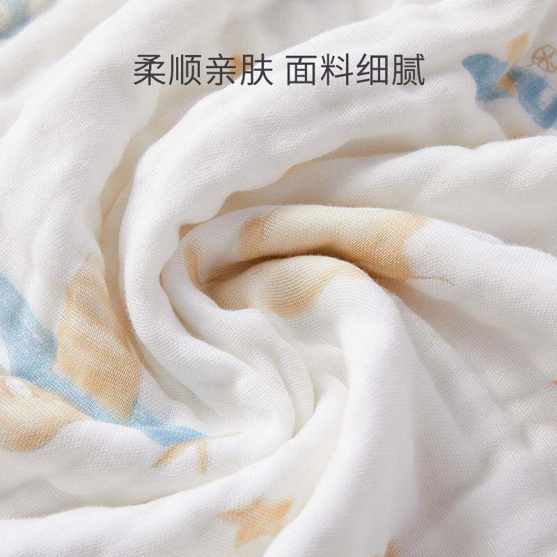 5ZW纱布浴巾婴儿童宝宝新生夏季薄款超软纯全棉斗篷浴袍女