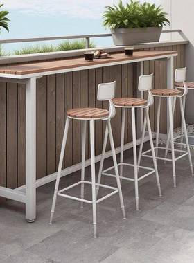 现代户吧台桌桌椅组合阳台室露天外吧台庭UUC院防晒金属高外脚长