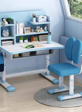儿童学习桌合架学生家桌用课桌套装可调EMR节书桌可置物椅子书组