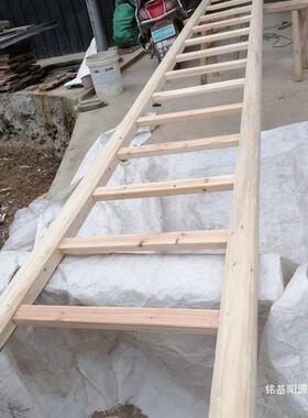 实木加AL100332木圆料单梯爬梯老式阁程楼包邮装修工楼梯梯质子家