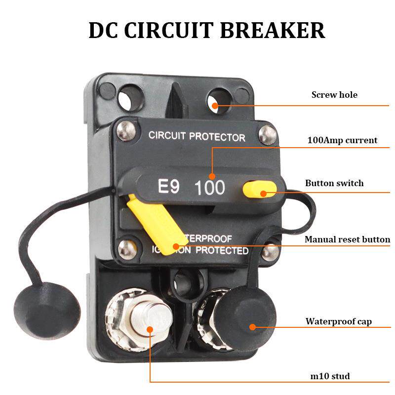 汽断路器0恢复断电HUZ器大电车流音响改装带开关手动恢复100A可15