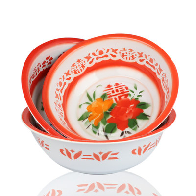 传统搪瓷盆结婚庆用品老式怀旧塘瓷家用加厚大号铁洗菜脸盆泡脚盆