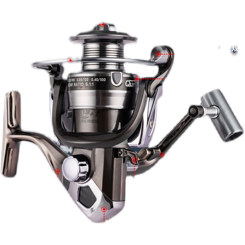 全金属无间隙海竿渔轮纺车轮斜线杯路亚轮远投轮渔轮鱼线轮