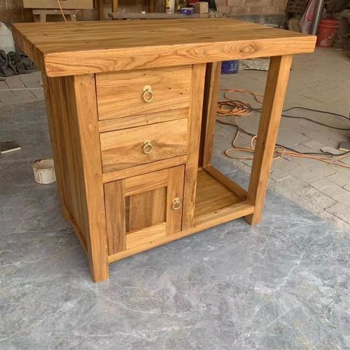 进口品质实木老榆木简约茶水桌榆木家具茶水柜多功能中式茶桌泡茶