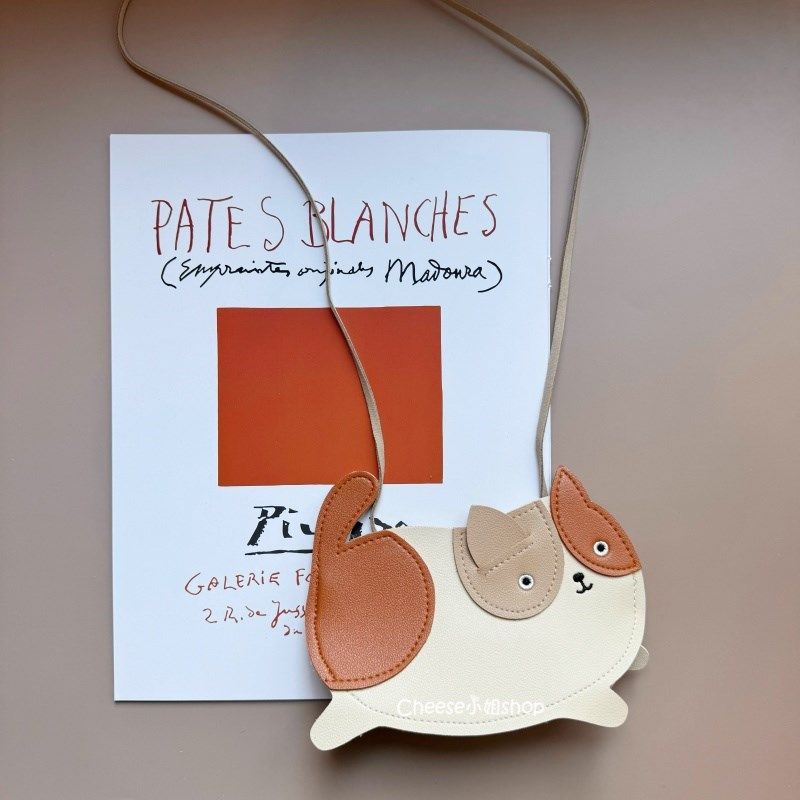 儿童包卡通萌宠包小猫造型pu手工斜挎零钱包男女宝宝小皮包钥匙包