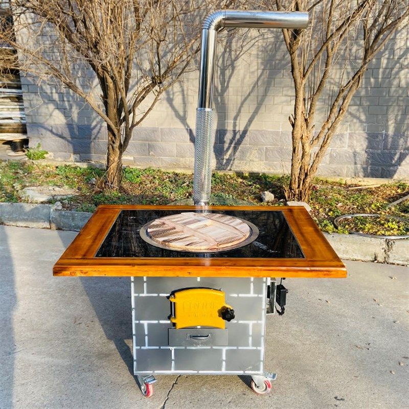 新款柴火灶农村家用烧木柴铁锅炖灶台桌大锅台柴火鸡专用地锅土灶