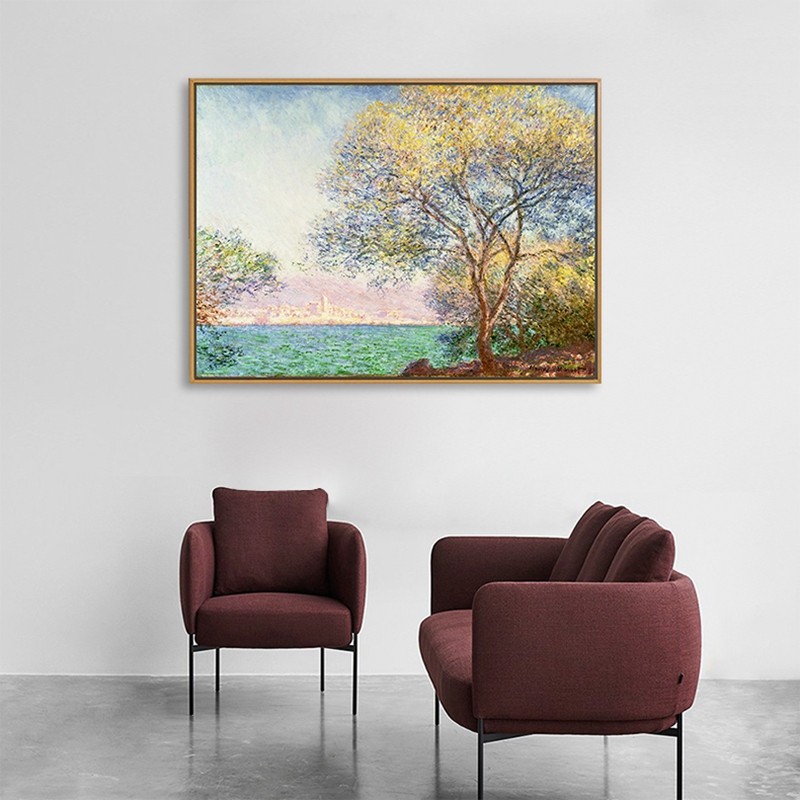 莫奈装饰画客厅挂画安提比斯早晨卧室餐厅玄关沙发背景印象派壁画