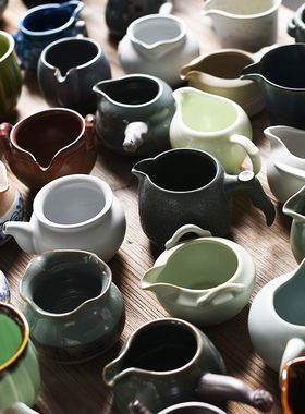 刺激玩公杯 汝窑茶海粗陶公道杯陶瓷分茶器 功夫茶具配件大号均杯
