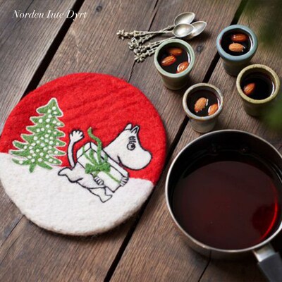 瑞典进口Klippan姆明锅垫羊毛毡圆形卡通隔热垫防烫餐具杯垫桌垫