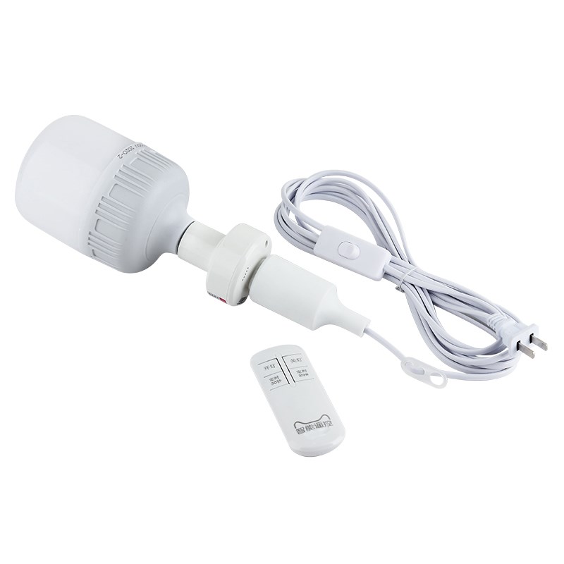 家用无线遥控插电led灯泡带线开关插座卧室床头超亮E27螺口悬挂式