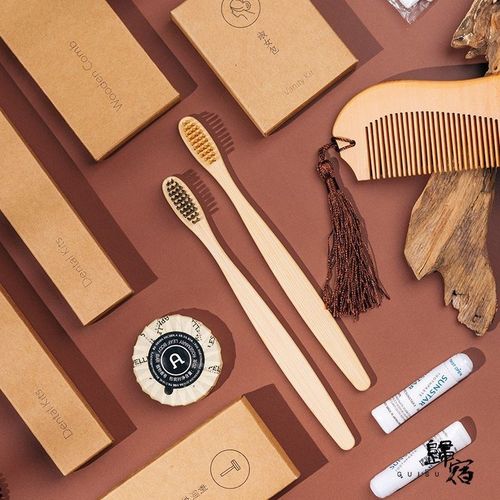 酒店一次性用品牛皮纸牙刷牙膏套装民宿洗漱用品竹牙刷牙具二合一