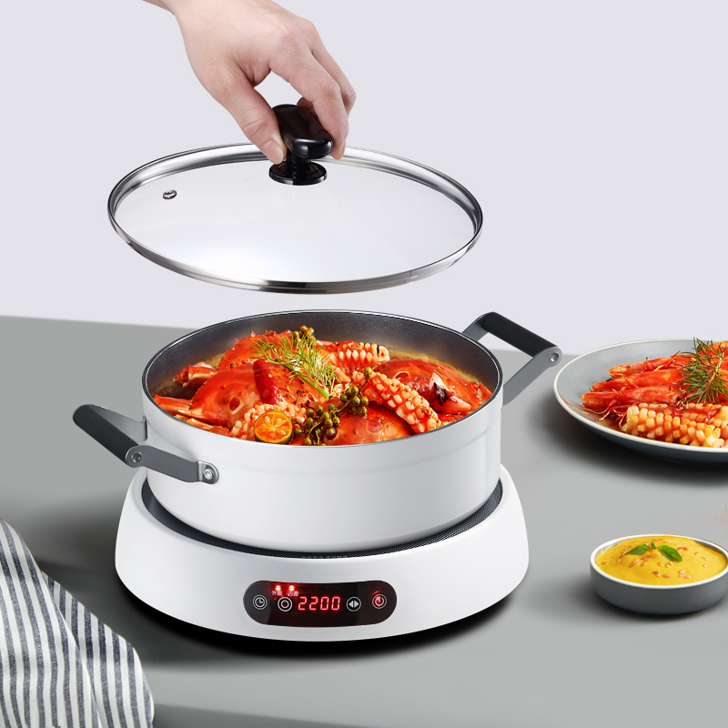 简悠电陶炉家用智能小型爆炒圆形节能电磁炉大功率炒菜迷你陶瓷炉