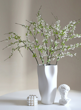 雪柳手球枝条仿真花假花装饰花束花艺摆件家居饰品塑料花插花餐桌